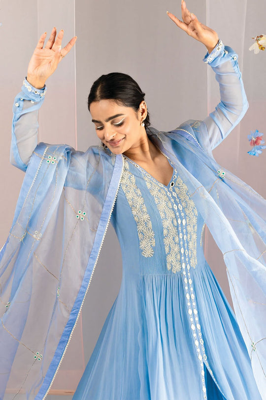 Georgette Embroidered Suit Set