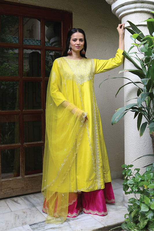 Kyra Silk Sharara Suit Set