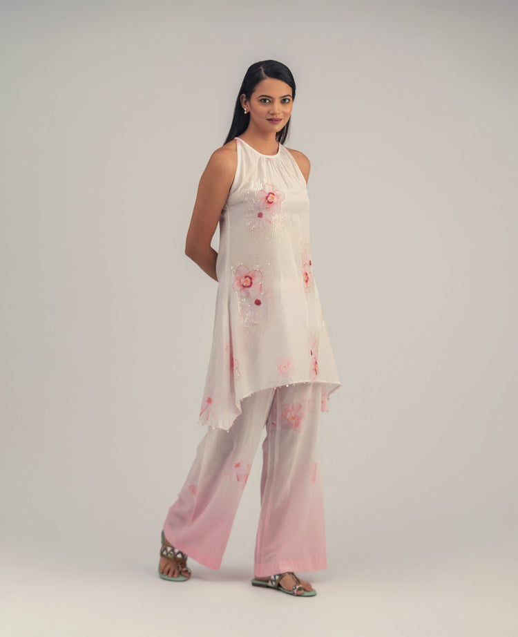 Floral Halter Neck Kurta