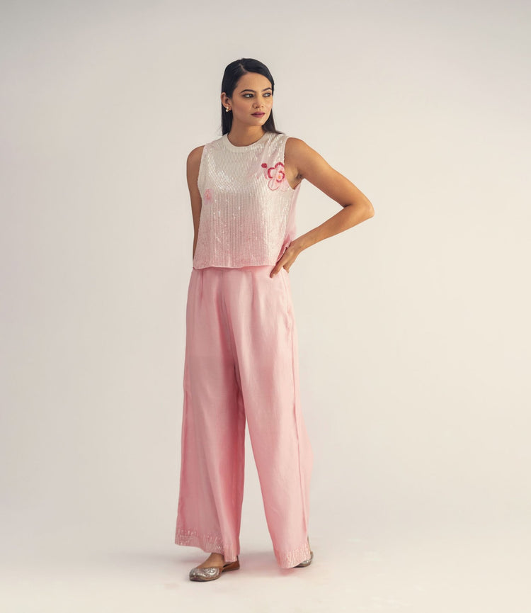 Shell Pink Top with Pants