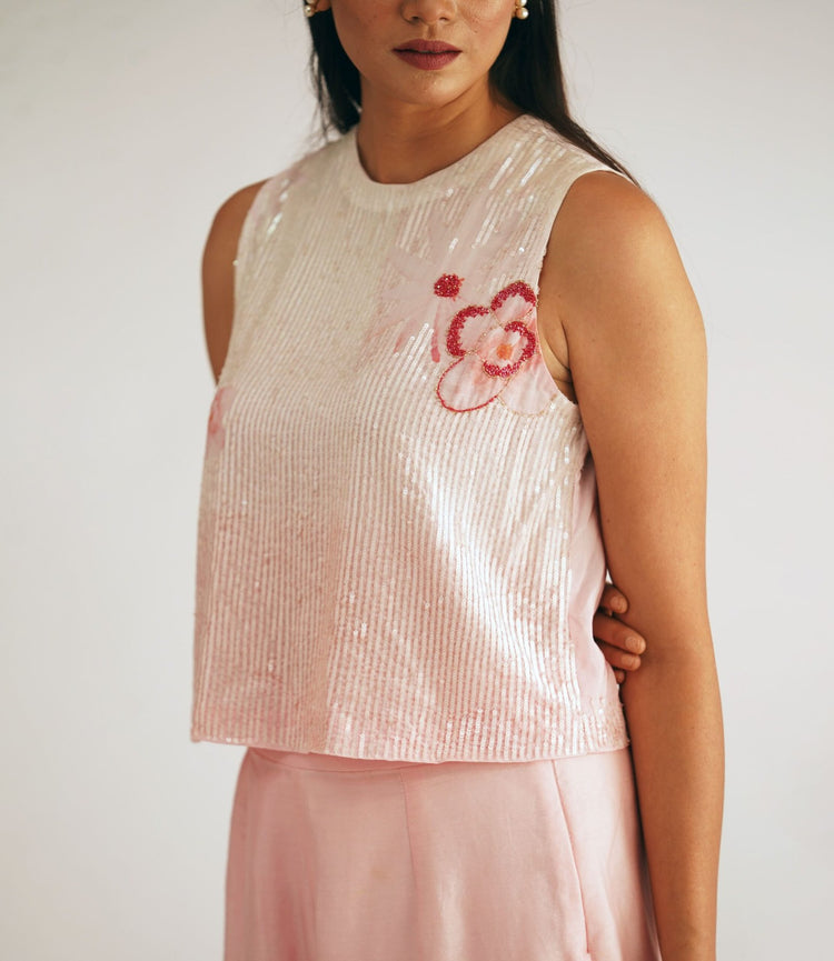 Shell Pink Top with Pants