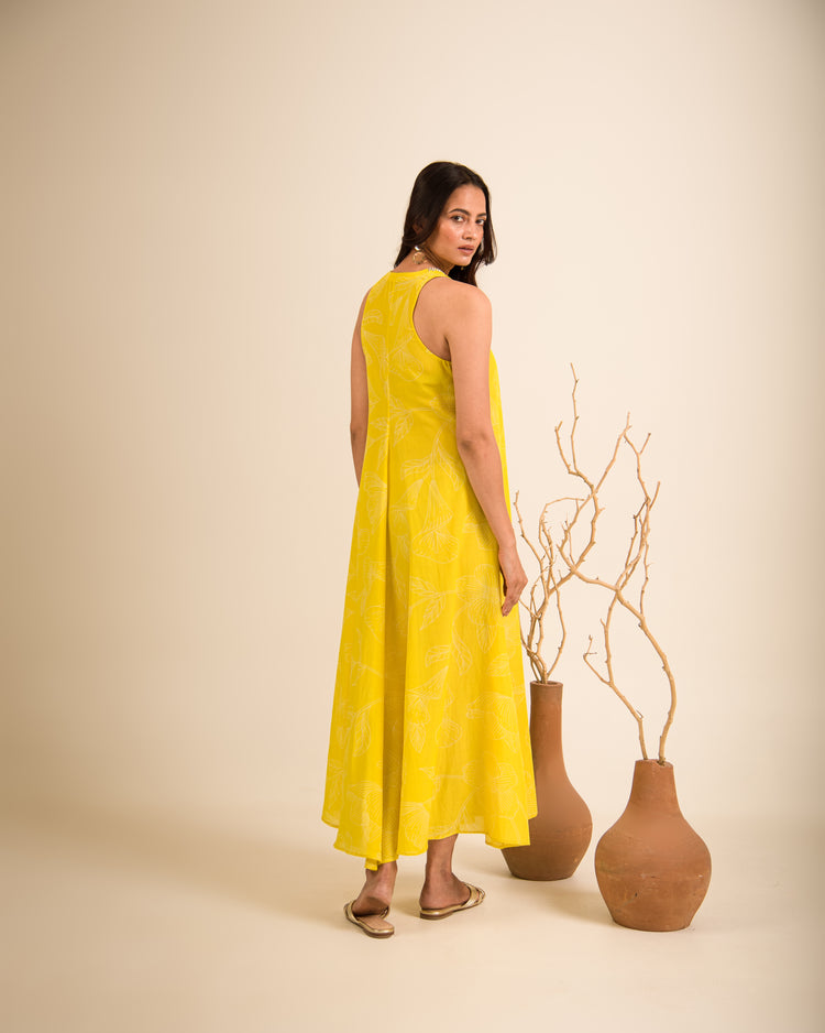 Lime Yellow A-Line Dress