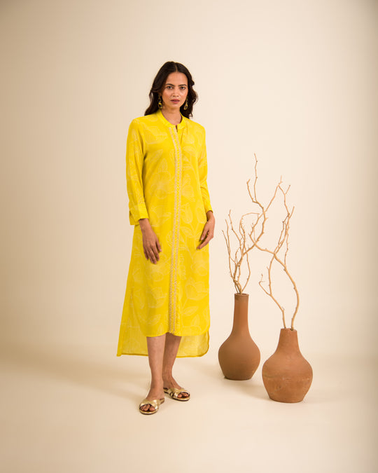 Lime Yellow shirt dress