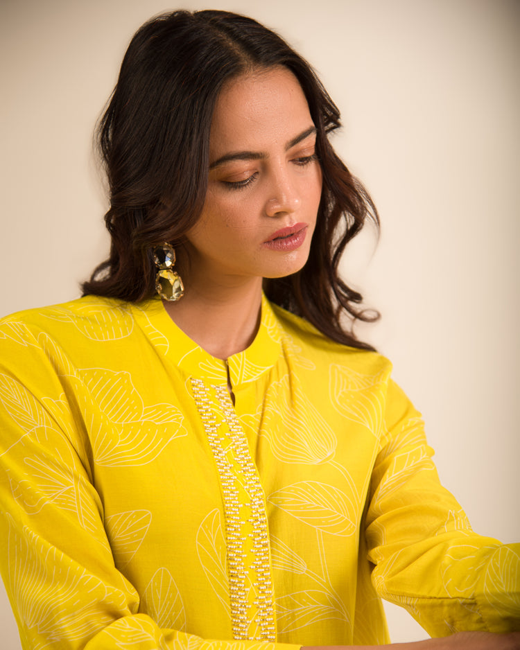 Lime Yellow shirt dress