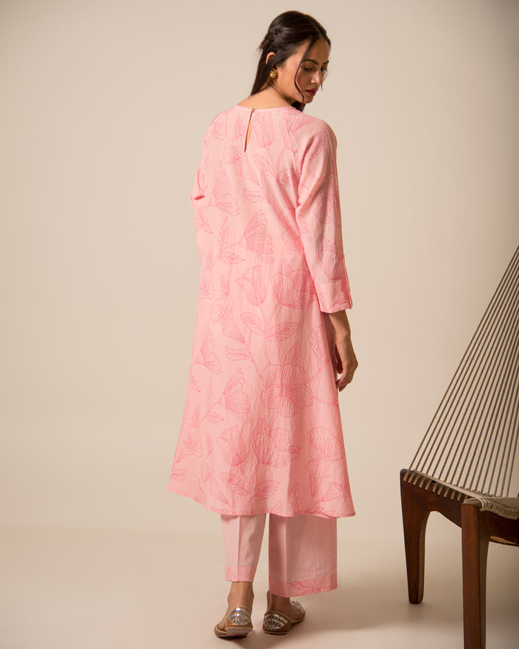 Kyra Pink Floral Kurta