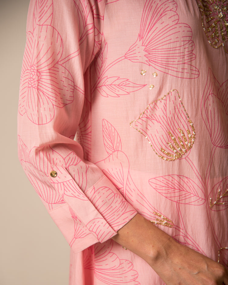 Kyra Pink Floral Kurta