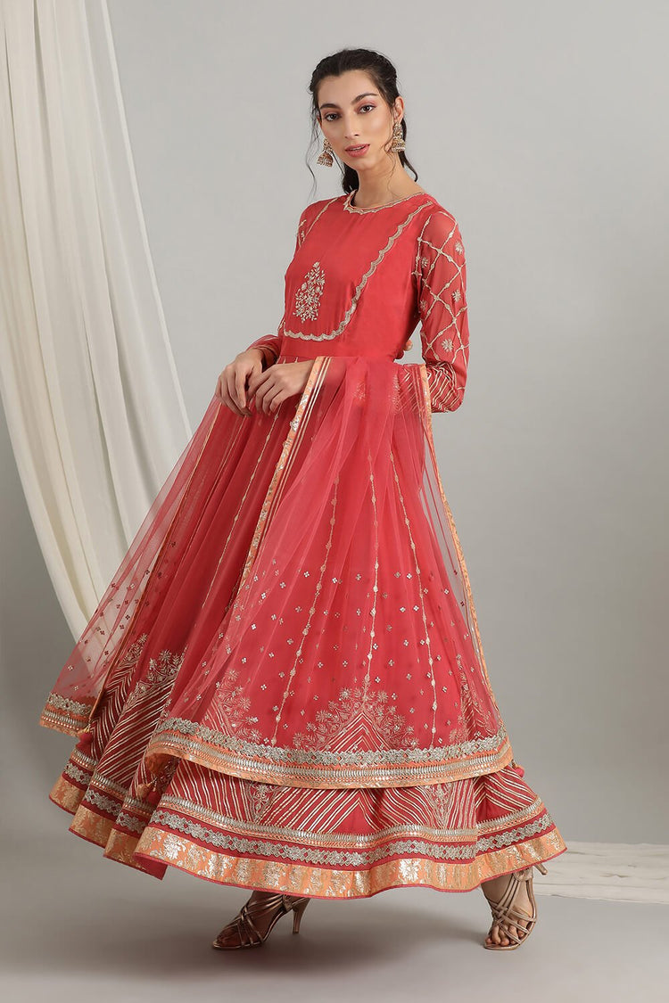 Kyra Coral Anarkali Suit Set