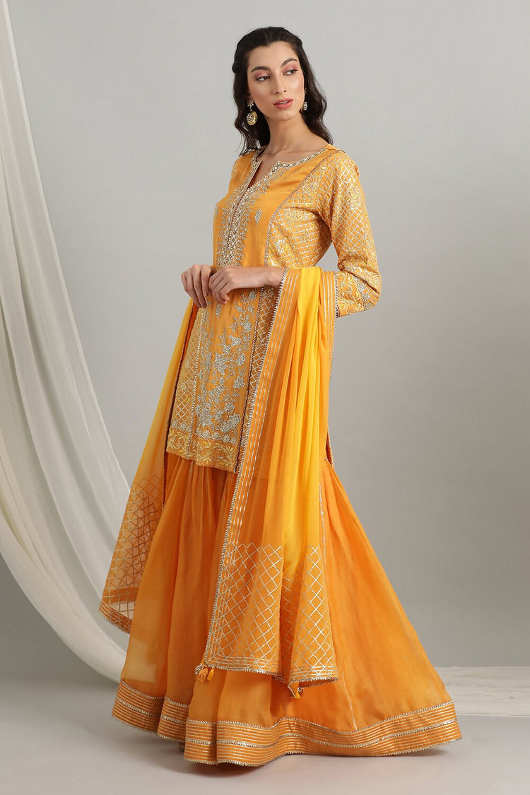 Kyra Yellow Embroidered Suit Set