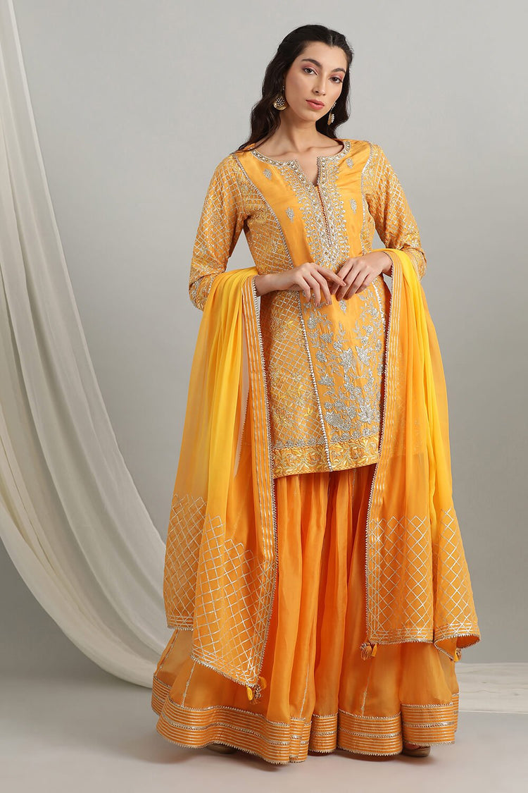 Kyra Yellow Embroidered Suit Set