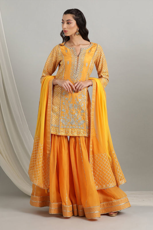 Kyra Yellow Embroidered Suit Set